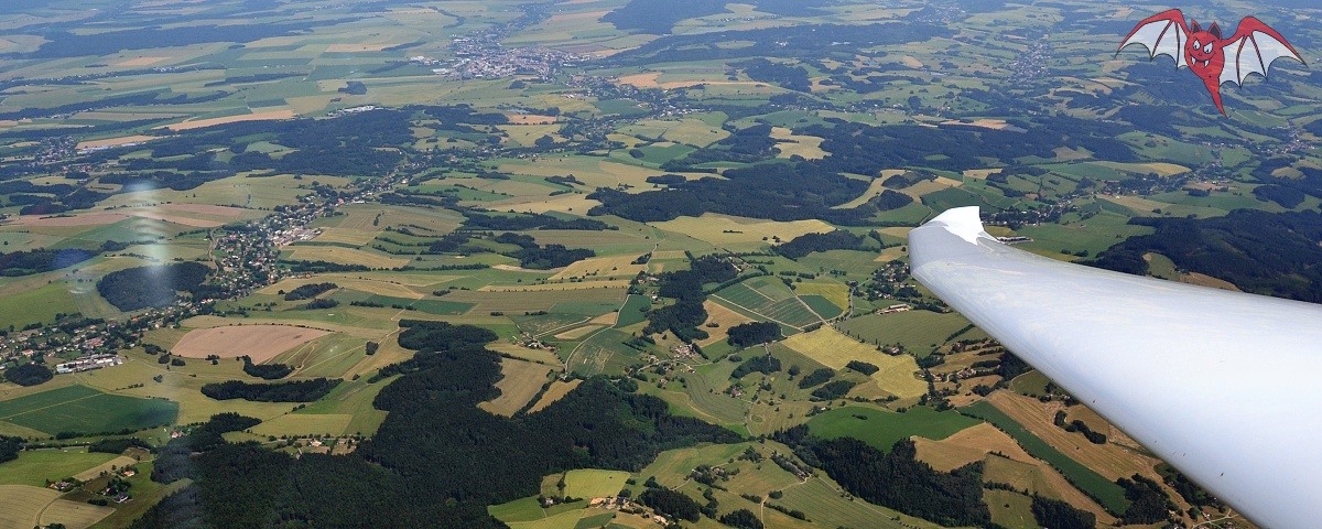 Vysočina z větroně Duo Discus.